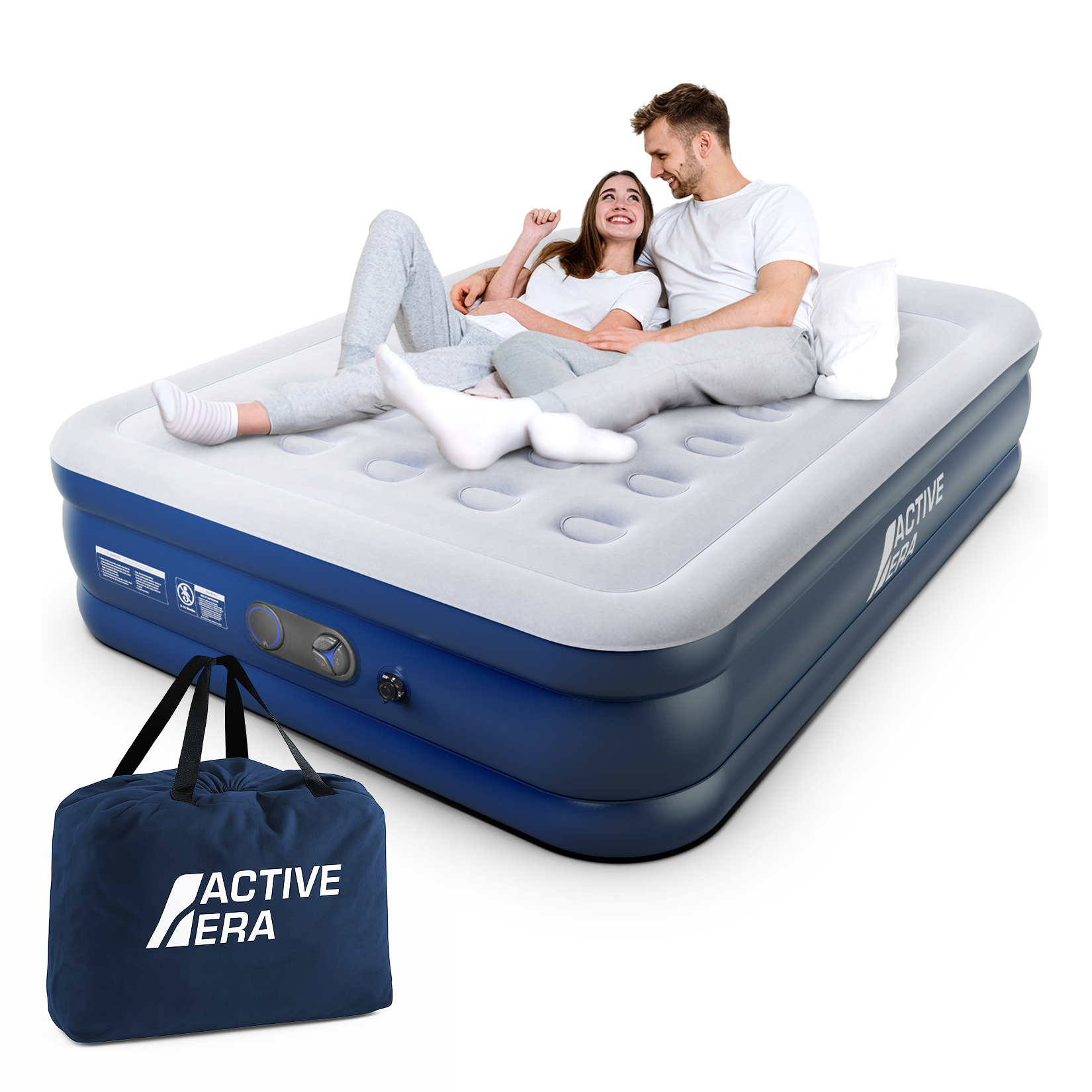 Premium Queen Size Air Bed – Grey/Navy