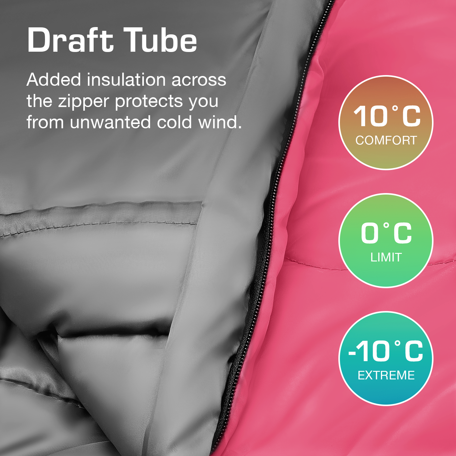 Professional 3-4 Season Mummy Sleeping Bag - Pink - (300 GSM)