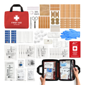 180 Piece First Aid Kit Bag – Red