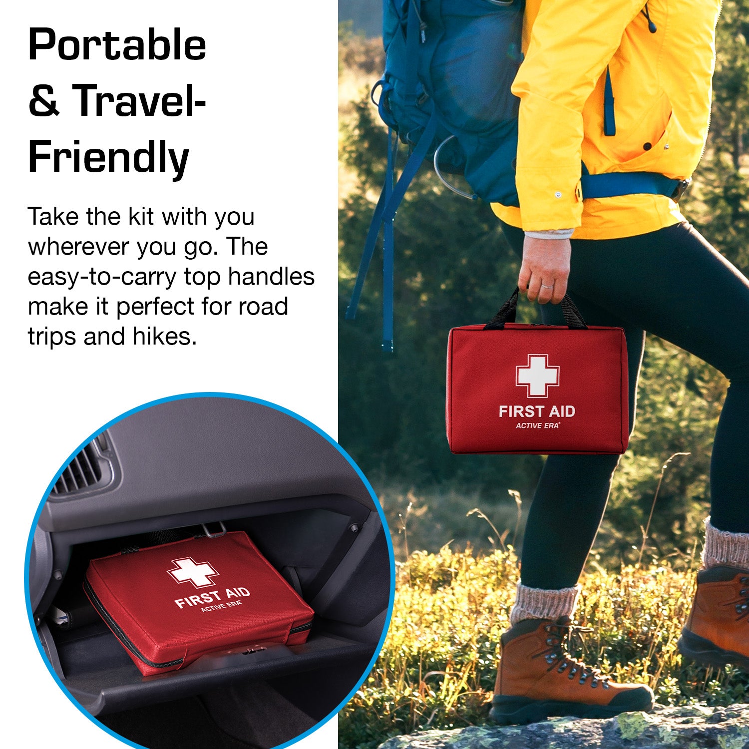 180 Piece First Aid Kit Bag – Red