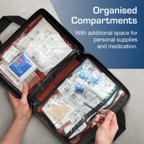 180 Piece First Aid Kit Bag – Red