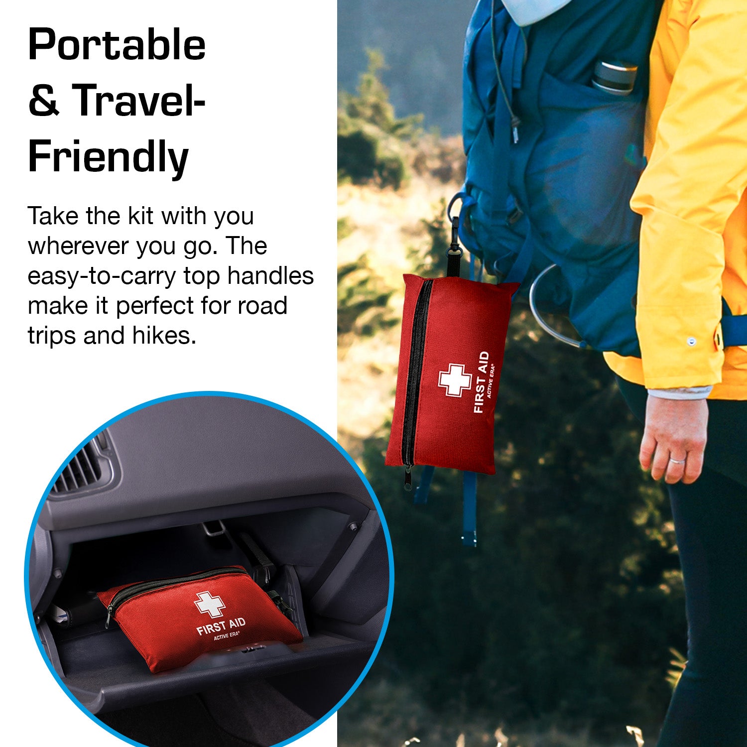 120 Piece First Aid Kit Bag – Red