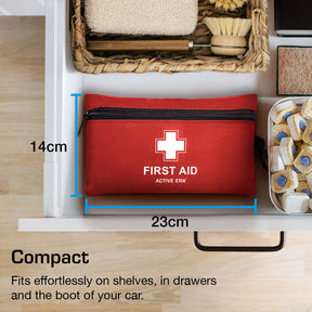 120 Piece First Aid Kit Bag – Red