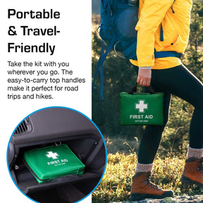 90 Piece Premium First Aid Kit Bag - Green