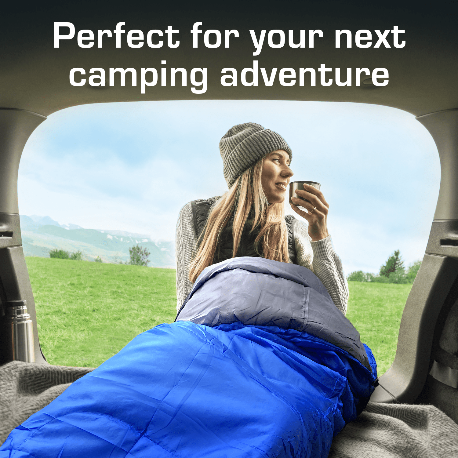 Professional 3-4 Season Mummy Sleeping Bag - Blue - (300 GSM)