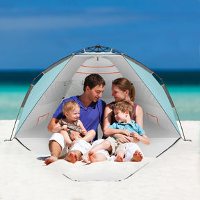 3-4 Person Luxury Beach Tent with UPF 50+ Rated Sun Protection