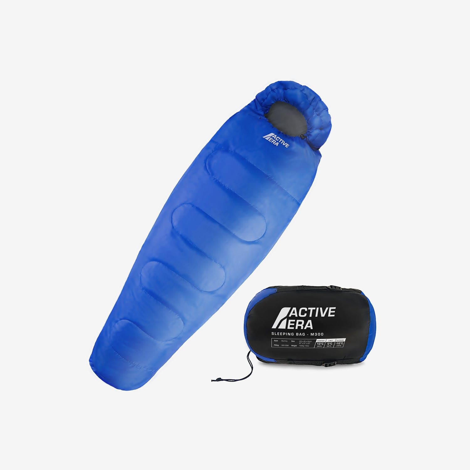 Professional 3-4 Season Mummy Sleeping Bag - Blue - (300 GSM)